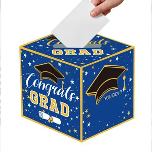2026 Graduation Decoration Set, Blue Color Card Box & Party Supplies, Perfect Gift Idea for High School Seniors, Unique Commencement Accessory