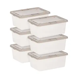 14.5 Qt. Plastic Storage Bins with Lids, Clear, Stackable Totes, Containers 6Pk