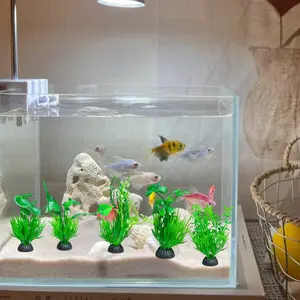 5-piece aquarium decoration simulation of small green aquatic plants, used for aquarium landscaping fish to hide random styles Fish Tank
