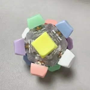 9/12 Keys Mechanical Keyboard Axis Tester LED Keyboard Key Toy Stress Relief DIY Button Keycap Fidget Keychain Toys Gift