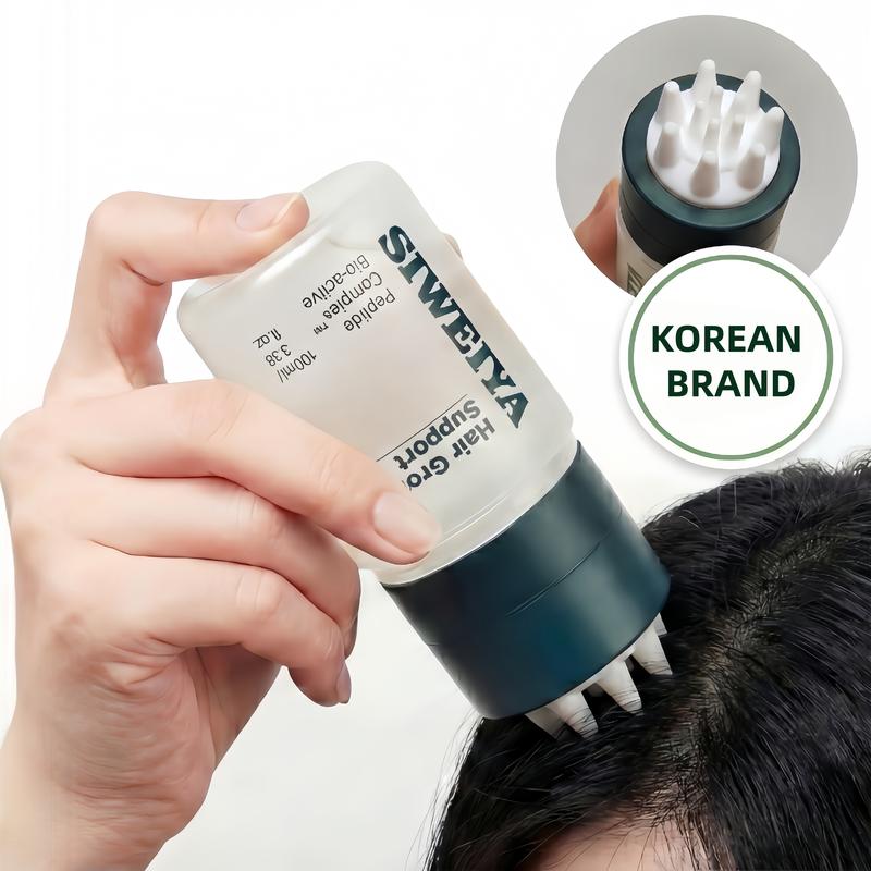 Korean Hair Growth Scalp Serum — Peptide Complex Formula for Thinning Hair, Supports Fuller-Looking Strands, Plant-Based Bio-Active Care to Strengthen Roots & Soothe Scalp