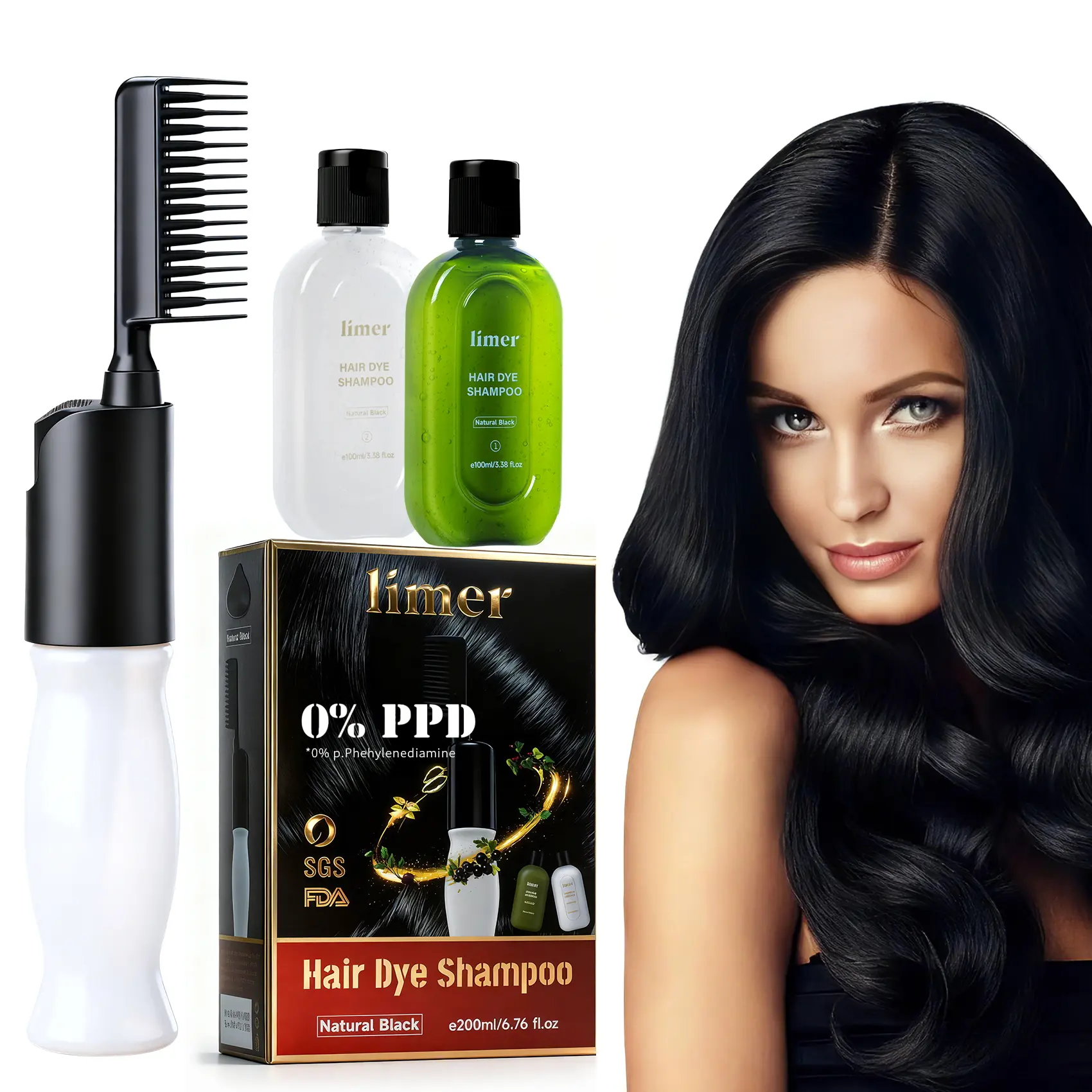 Natural Black (200ML-Comb Design & 0% PPD)