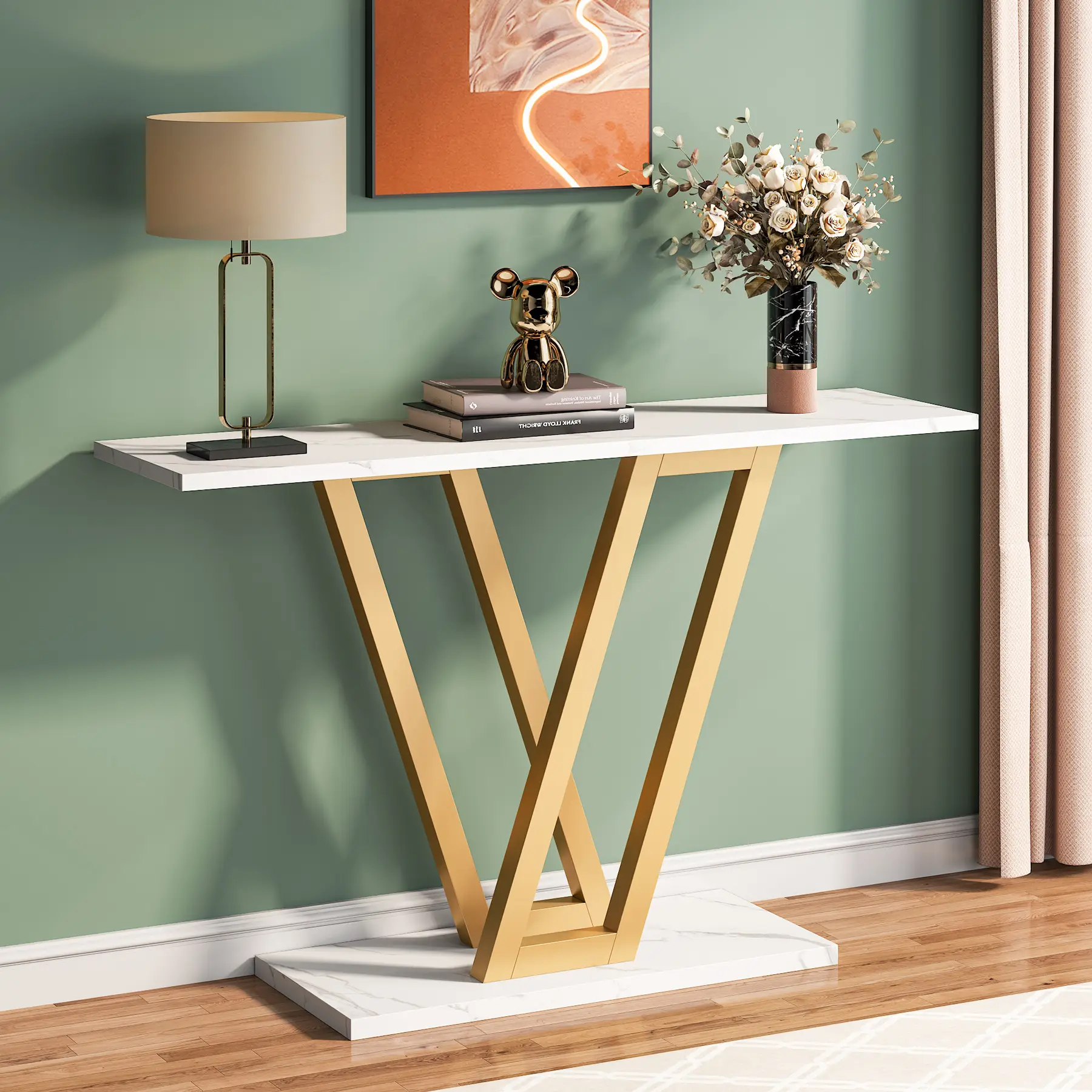 Tribesigns Console Sofa Table, Industrial Entryway Table for Hallway