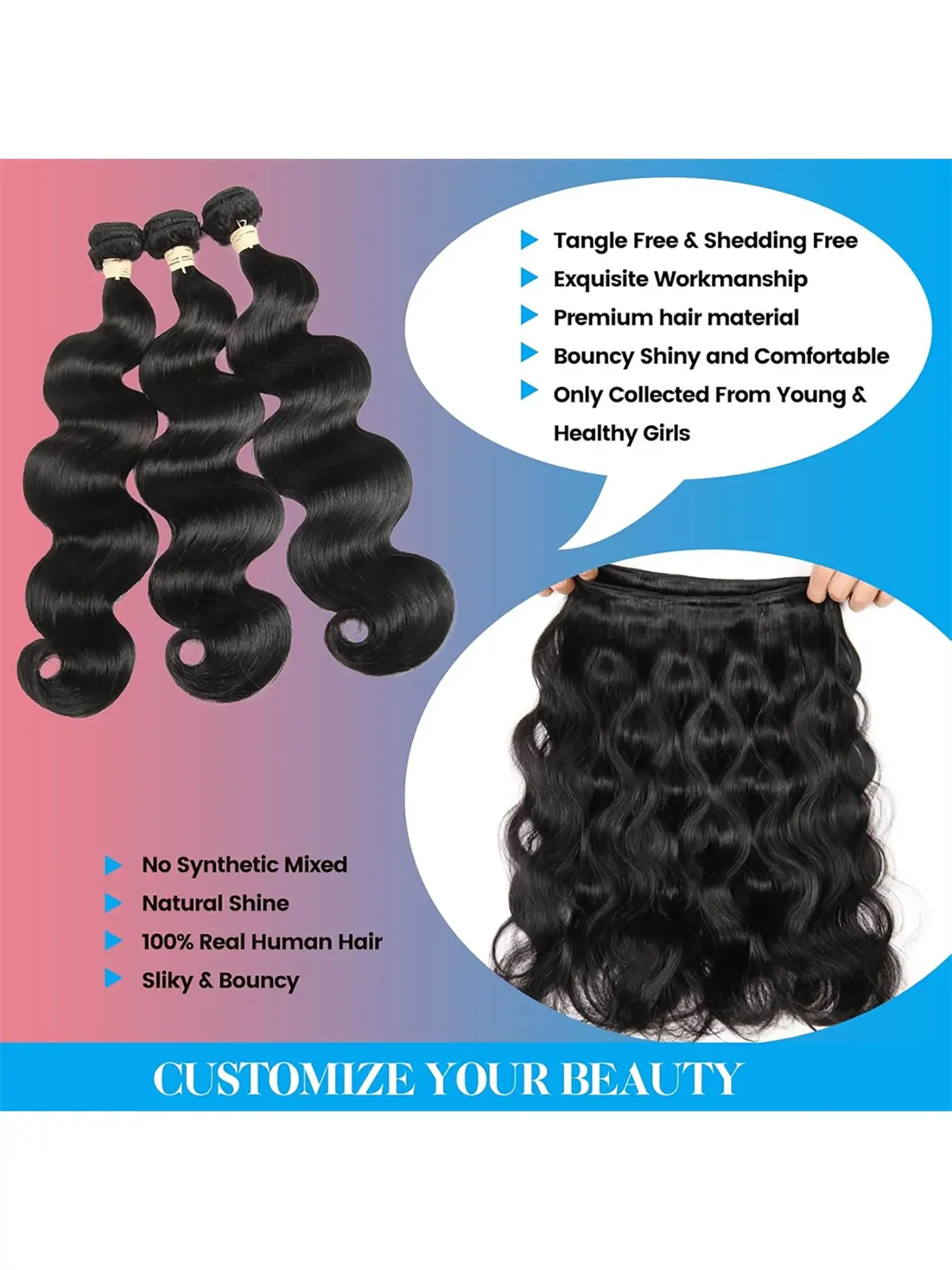 12A Human Hair Bundles 18 20 22 24 Inch Multiple Lengths  display picture 2
