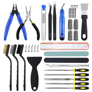 45 count  Printer Tool Kit,  Printer Accessories Includes Nozzle Cleaning Kit, Deburring Tool, Files, Pliers, Removal Scrapers Suitable for  Print Removing, Cleaning, Finishing