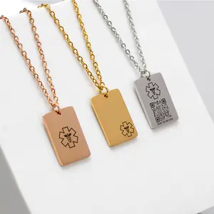 Medical ID Smart QR Code Pendant Necklace