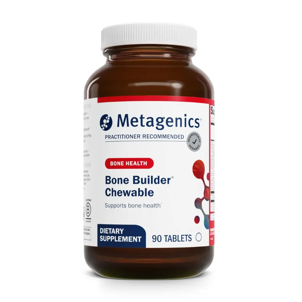 Metagenics Bone Builder Chewable Supplement- Calcium, Vitamin D & Magnesium for Bone Strength & Teeth Health - Supports Cardiovascular & Immune Function - Non-GMO, Gluten-Free - 90 Chewable Tablets