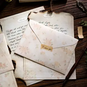 Romantic Love Letter Kit Antique Stationery for Her with Envelopes hemp rope，1 set of 5 types，Unique gifts for family and friends, perfect for loved ones，Artistic retro style