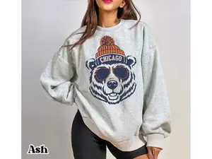 Vintage Chicago Football Sweatshirt, Trendy Chicago Football Fan Gifts, Chicago Football Game Day, Chicago Crewneck Sweatshirt