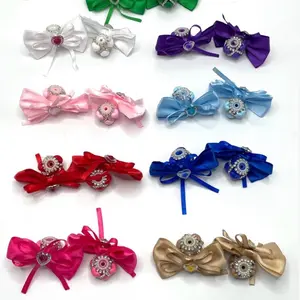 10PC Mix Satin Bow with Heart Bead