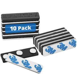 Mifflin-USA Name Tag Magnets (10 Magnets, 1.75 x 0.5 inches), Name Tag Magnet Backs w/ 3 Extra-Strong Neodymium Magnets for ID Badge Holders