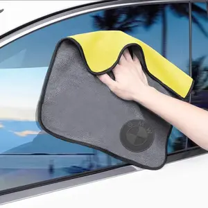 1Pcs Car Wash Microfiber Towel Absorbent Detailing Cloth Auto Emblem Cleaning Drying Rag Cloth Auot Accessories For BMW E28 E30 E34 E36 E39 E46 E60 E70 E90 E91 M M3 M5 F10 F30 X3 X5 F20