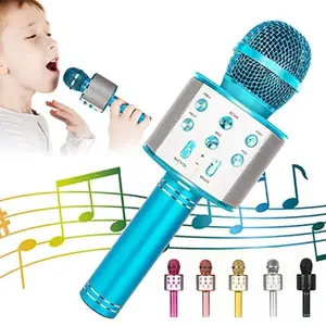 Wireless Bluetooth Karaoke Microphone Speaker 5 in 1 Handheld Rechargeable Microphone for Home Party Singing Meeting DUTRIEUX
