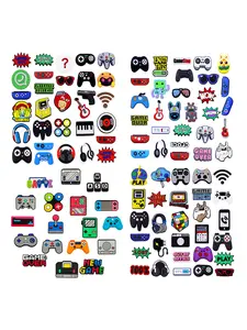 Comfortable Cartoon Game Shoe Set, Durable Fashion Design, Ideal Gift for Gaming Enthusiasts, Casual Daily Wear Crocs Accessories Decor