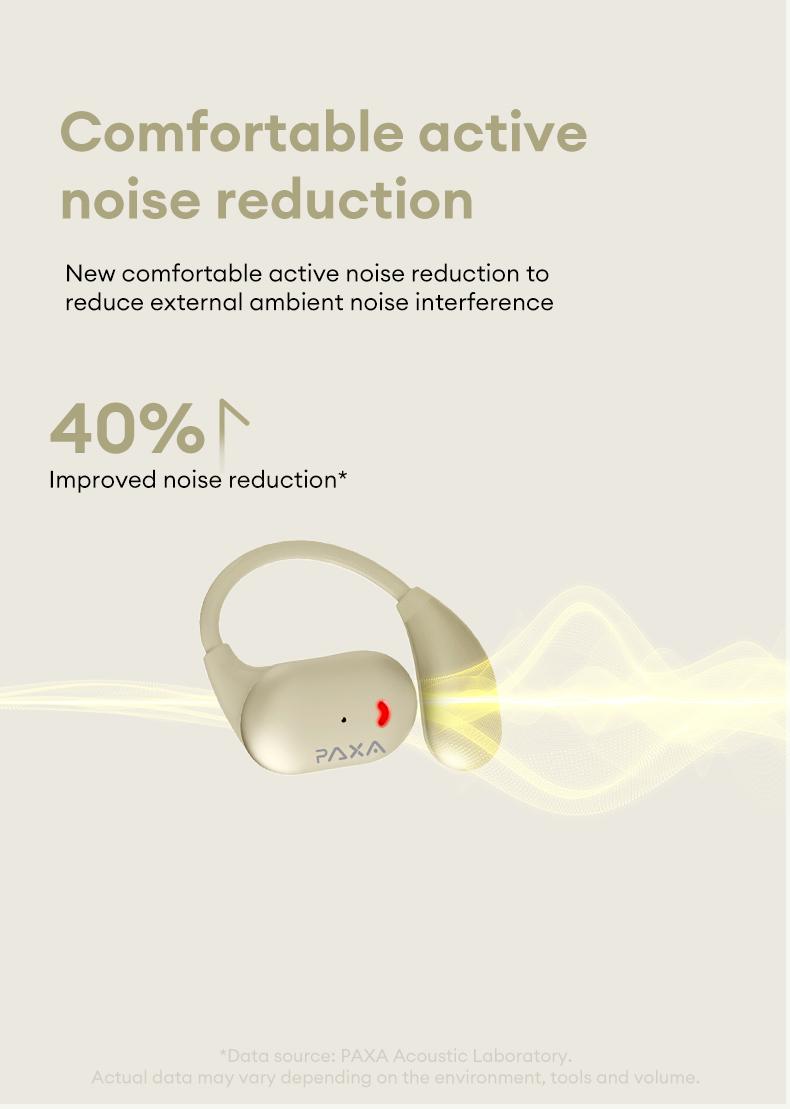 PAXA KC-10 Open-Ear OWS Wireless Headphones with Bluetooth 6.0, Waterproof Sports Design, ENC Noise Reduction Mic, Comfortable Fit, Audio Wireless Earbuds for Music & Calls, Compatible with Android & iOS