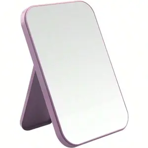 8Inch Desktop Makeup Mirror Portable Princess Mirror Table Desk Wall Hanging DualPurpose Square Mirror Purple