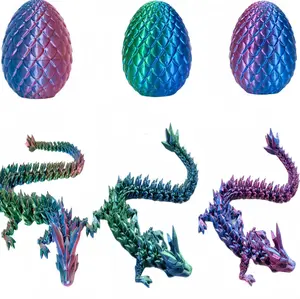 3D Printed Dragon Egg, Colorful Gradient Design Dragon Egg, Surprise Animals Figurines, Fidget Dinosaur Eggs Toys for Boys