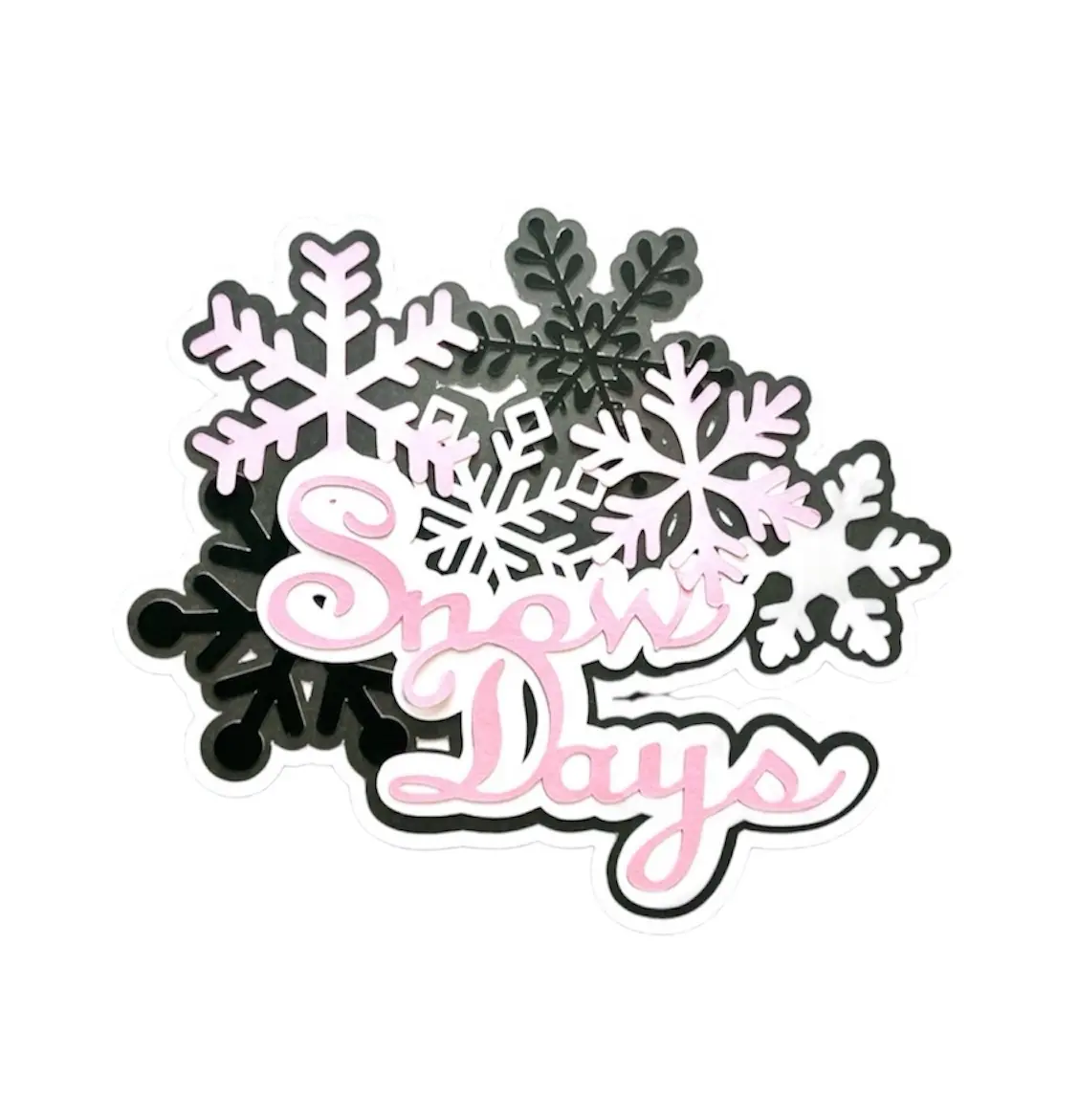 Snow Days Snow Flakes Scrapbooking Die Cut Traditional Design for Winter Crafts with Intricate Snowflake Patterns