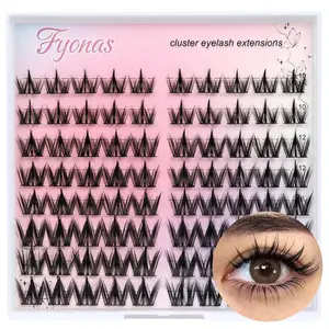 80 Pairs Manga Lash Clusters, Fluffy D Curl False Eyelashes, Mixed Length 10-18mm, Thin Invisible Strip, DIY Self-Adhesive, Beginner Friendly, Beauty Eyelash Clusters