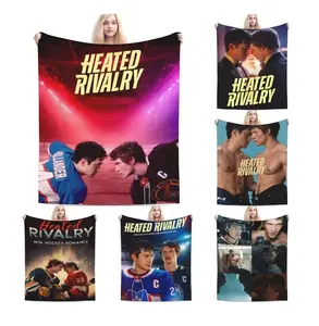 Heated Rivalry Fleece Knitted Blanket, Ultra Soft Plush Cozy Throw Blanket for Couch Bed Sofa, Canadian Sports Romance Fan Blanket, Lightweight Warm Travel Blanket Aesthetic Room Decor Gift