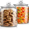2pcs Wide Mouth Glass Jar with Lid, 68OZ Cookie Jar, for Kitchen Storage and Laundry Organization, Glass Jars with Sealing Ring for Cookies, Candy, Flour, Nuts