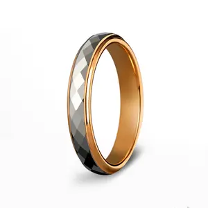 Tungsten 18K Rose Gold Ring |The Prince |GentleBands| 8Mm Width, Hammered Texture, Comfort Fit | Men'S Wedding Bands