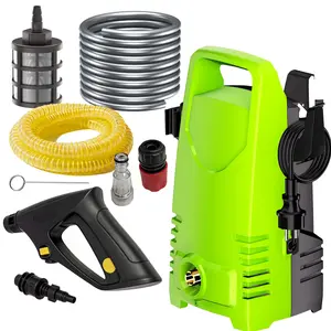 YUNXI Upgraded Electric High-Pressure Washer, Powerful Car Washer, Equipped with Water Inlet Hose, Filter and Foam Monitor, Suitable for Cleaning Cars, Fences, Patios, Driveways and Homes (Green Version), Also Ideal as a Gift