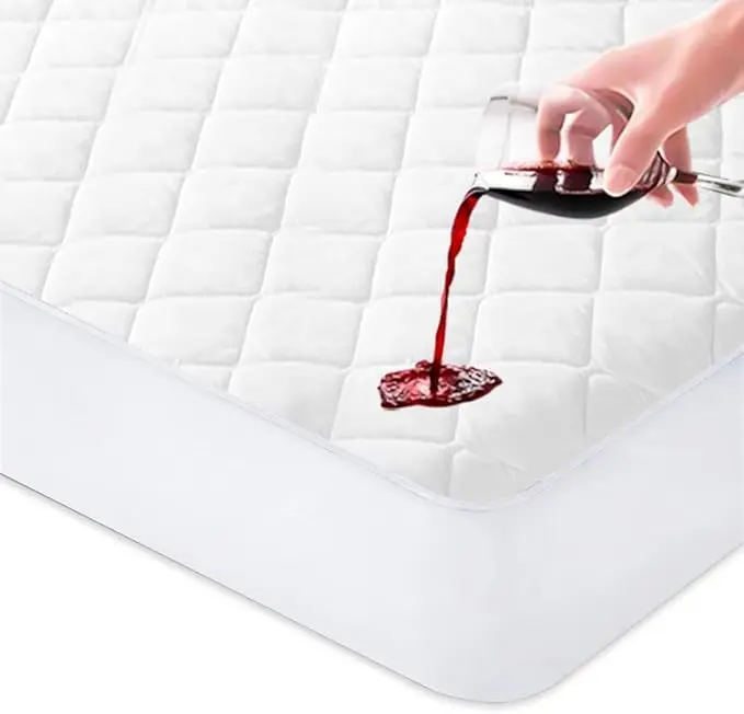 Quilted Cover Pad - Waterproof Mattress Protector with Elastic Band, Full Twin, King & Calfornia-King, Hotel Quality, Breathable Vinyl Design
