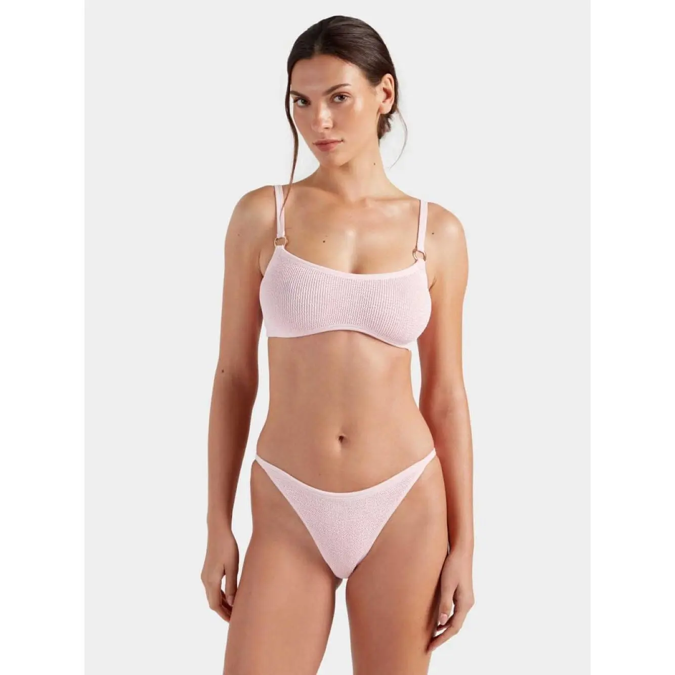 IRIS BIKINI WITH GOLD HOOPS - BALLET PINK