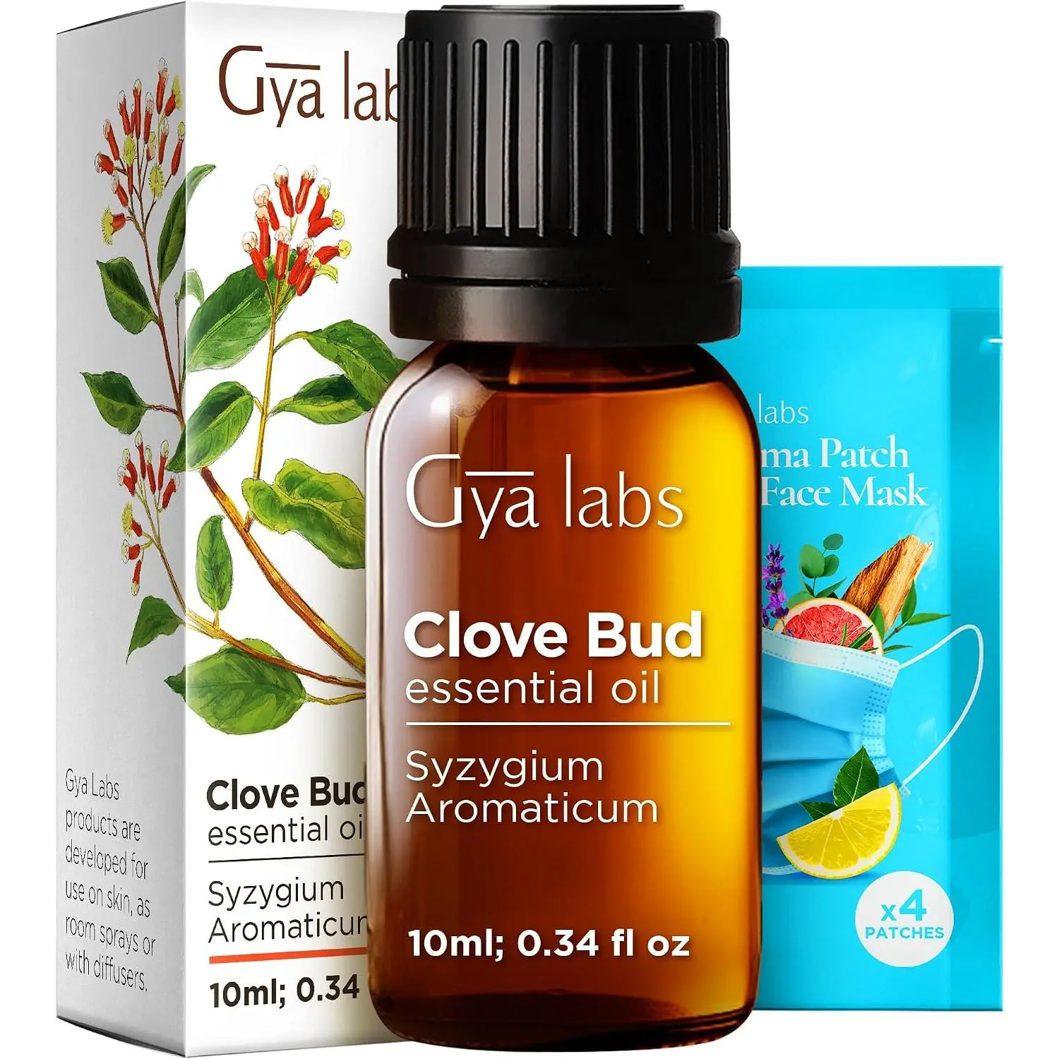 Gya Labs Pure Clove Essential Oil - 0.34 Fl Oz - Clove Oil for Hair, Skin, Diffuser, Aromatherapy & DIY Candle Making Scent