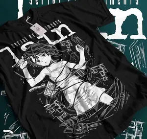 Serial Experiments Lain Cyberpunk Anime T-Shirt ? Retro Tech Glitch Manga Graphic Tee, Y2K Hacker Aesthetic Shirt, Minimal Black & White Anime Streetwear For Otaku Fans, ????? Classic Gift