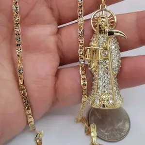 THE GRIM REAPER gold-plated chain three tones style