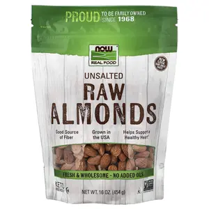 NOW Foods Real Food, Raw Almonds, Unsalted, 16 oz (454 g) NOW Foods Real Food, Raw Almonds, Unsalted, 16 oz (454 g)