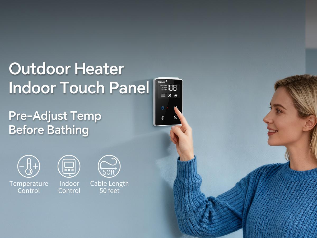 Ranein Natural Gas Tankless Water Heater, Outdoor Max 5.3 GPM, 130,000 BTU Instant Hot Water Heater