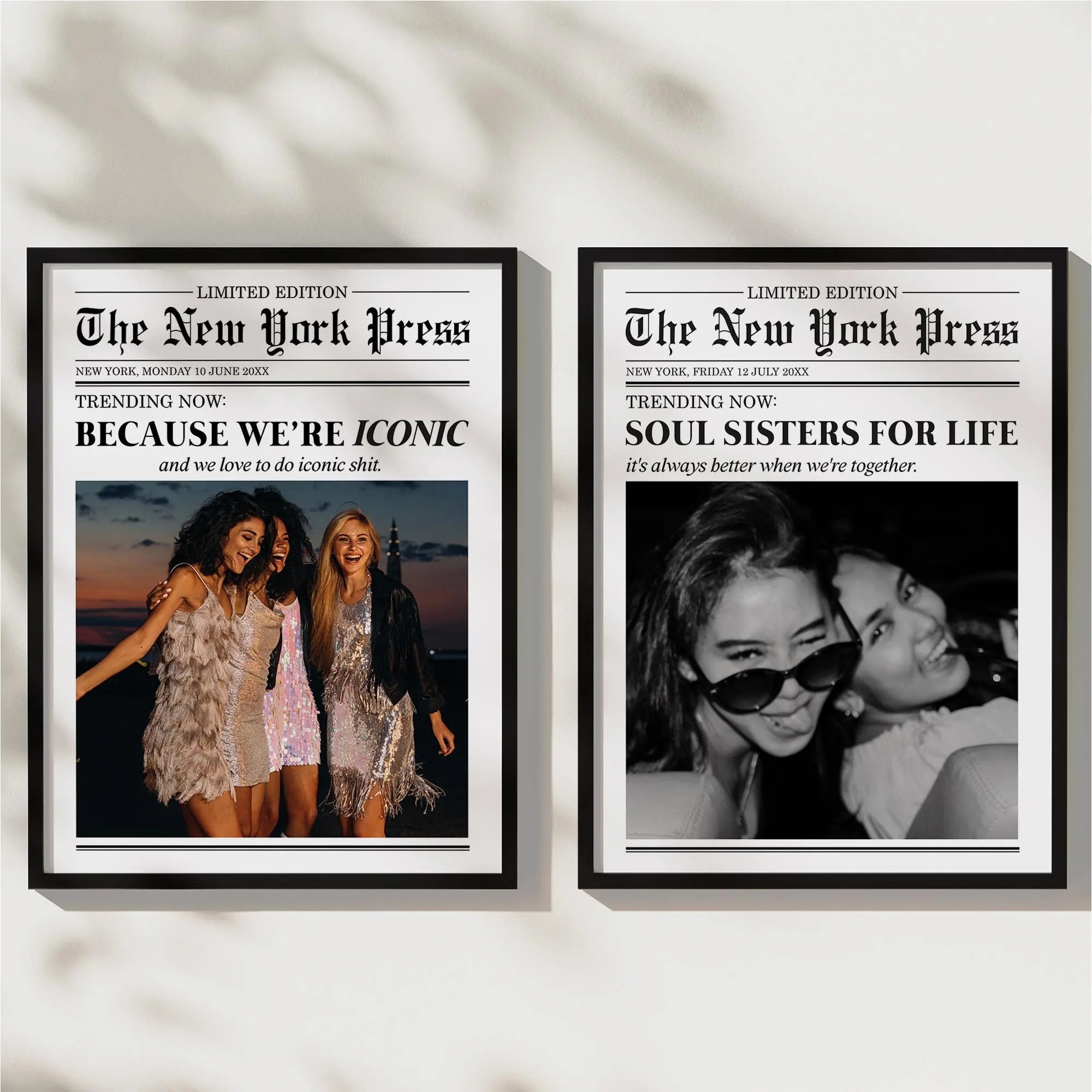 Because It's Iconic Newspaper Print, Custom Newspaper Print (Frame not included), Personalized Friend Gift, Gift for Best Friend, Custom Print, Bestie Gift, Birthday's Day Gift Idea