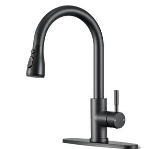 Pull-Down Kitchen Faucet with Spray Single Handle for 1-Hole Sink Durable Easy Install Modern Design