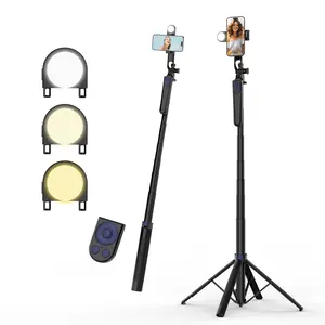 70 Inch Selfie Stick Tripod with 360° Rotation & Ring Light - Remote Control iPhone Holder for TikTok Content Creators | Video Recording & Live Streaming