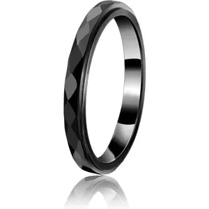 3mm Titanium Steel Anxiety Rings for Women Men Multi-faceted Wedding Band Fidget Rings for Anxiety for Women Rhombus Spinner Ring for Stress Relief Comfort Fit for Engagement