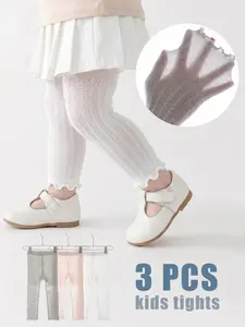 3 PCS baby toddler white leggings girls kids tights Children's anti slip leggings Four season universal Lightweight and comfortable