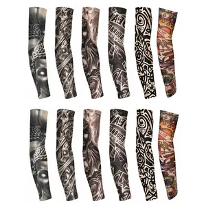 6/12PCS Set Tattoo Arm Sleeves,Summer Sun Protection Outdoor Sports Arm Sleeves