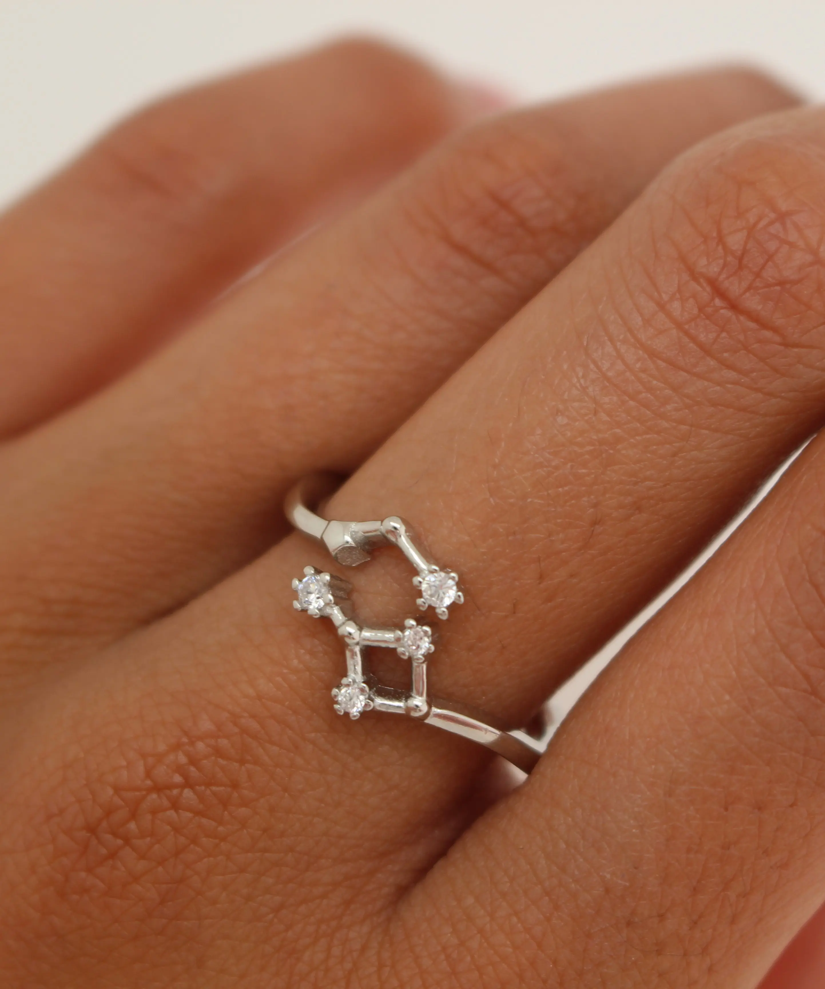 12 ZODIAC SIGN STERLING SILVER CZ RING