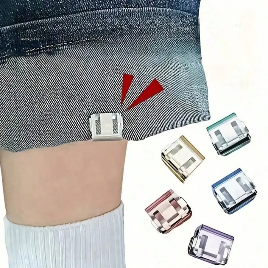 Shorten Pants Legs with Invisible Fixing Clips, Prevent Dragging at Bottom, Ideal for Jeans & Pants, Waterproof, Lightweight & Portable Design