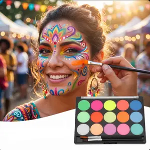 Glow UV Face Paint Set  15 Neon Blacklight Colors for Parties, Festivals & Halloween