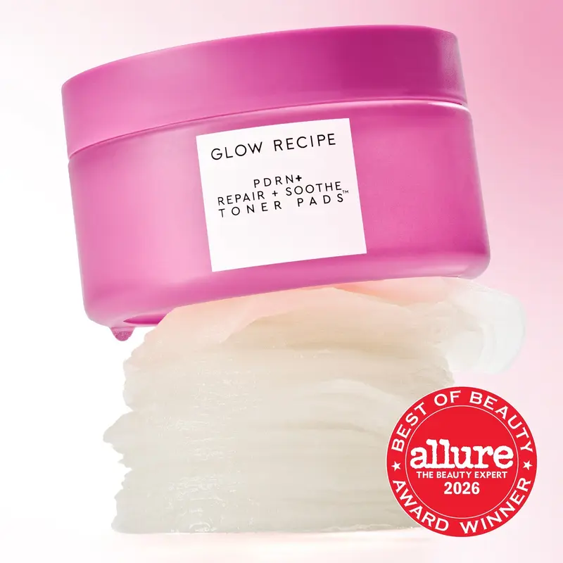 Glow Recipe Korean PDRN+ Vegan Facial Toner Pads - 60 Pads, Fragrance-Free, Cruelty-Free, Unisex Adults, Adenosine, Glycerin, Beta Glucan, Hydrate, Barrier Repair, Skin Repair, Redness Calming, Firming, Gentle for Sensitive Skin