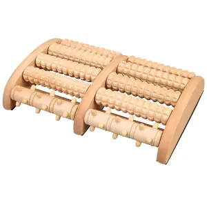 Carelax Wooden Dual Foot Massager Roller (Large) - Relieve Plantar Fasciitis, Heel, Foot Arch Pain & Stress