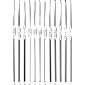 Small Size Crochet Hook Stainless Steel Crochet Needles QLRFFLJOY 12 pcs Metal Crochet Hooks (0.6mm - 1.9mm) Embroidery Thread Knitting Weaving Tool DIY Lace Yarn Crochet Needle
