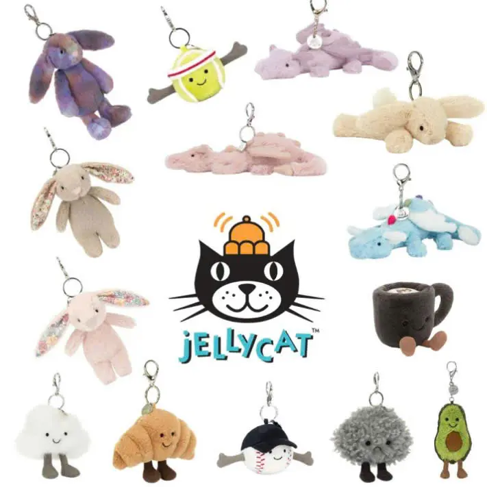 Jellycat Mini Plush Keychain – Cute Kawaii Plush Toy, Aesthetic Bag Charm, Gift for Her & Collectors