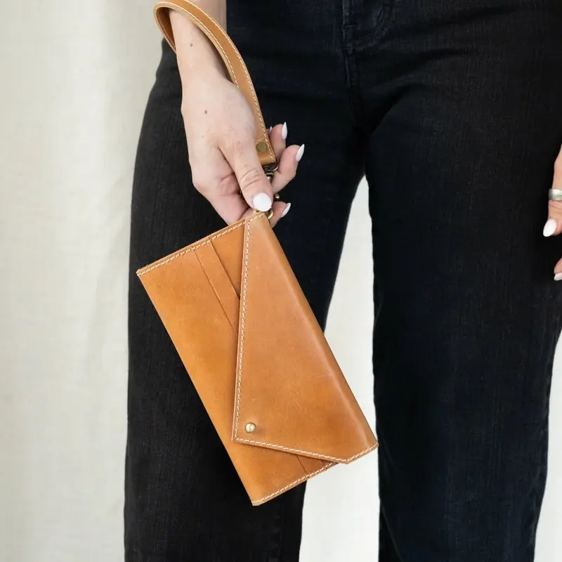 Women's leather wallet, handmade wallet, leather clutch wallets, minimalist leather wallet, boho leather wallet, leather wristlet wallet