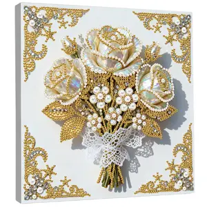 DIY Pearl Painting Art Kits for Adults Beginners Home Wall Decor Pearl Gem Paintings Picture Arts Craft 25x25cm With Frame