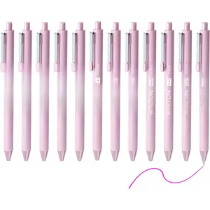Retractable Gel Pens, Comfort Barrel, 0.7mm Fine Point, Light Purple Barrel, Fuchsia Ink, 12 Pack ...